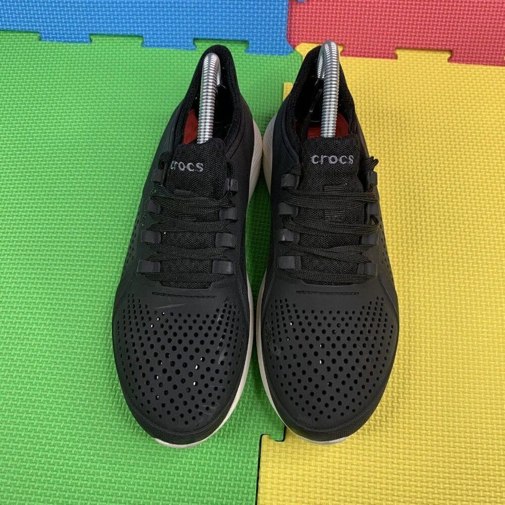 Crocs Lite Ride Pacer Perforated Women's 9 Sneaker Lace Up 205234 Black *Flaws - Picture 5 of 11